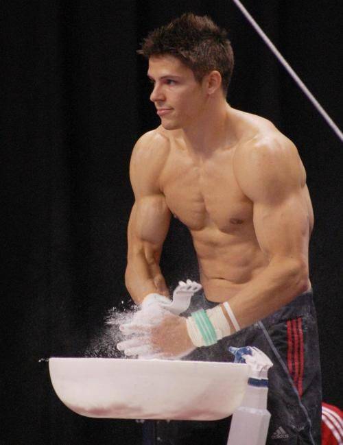 Chris Brooks showing off his muscles