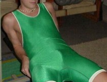 Cute Stud in a Green Singlet with a Boner