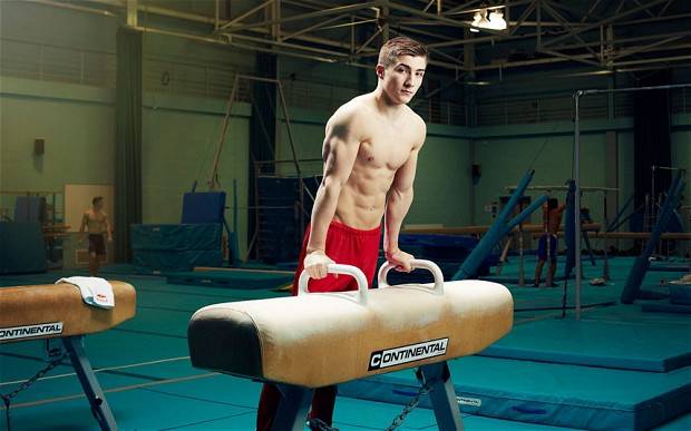Sam Oldham on a Pommel Horse