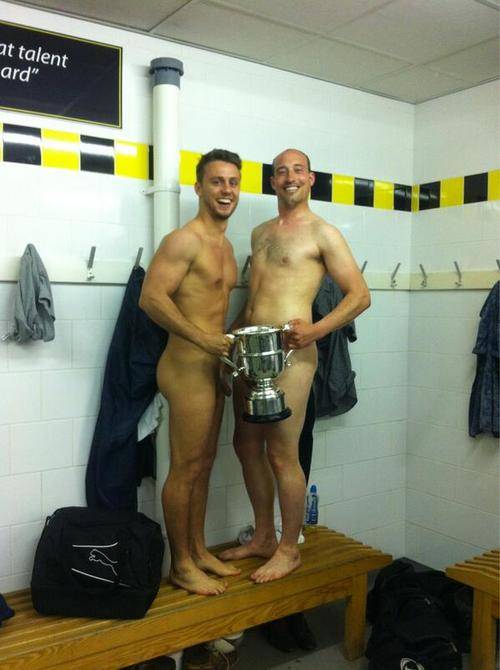 Two Guys Share a Trophee Naked