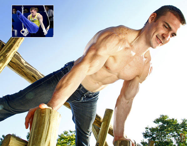 Arthur Zanetti Showing off his strength on his wooden plank