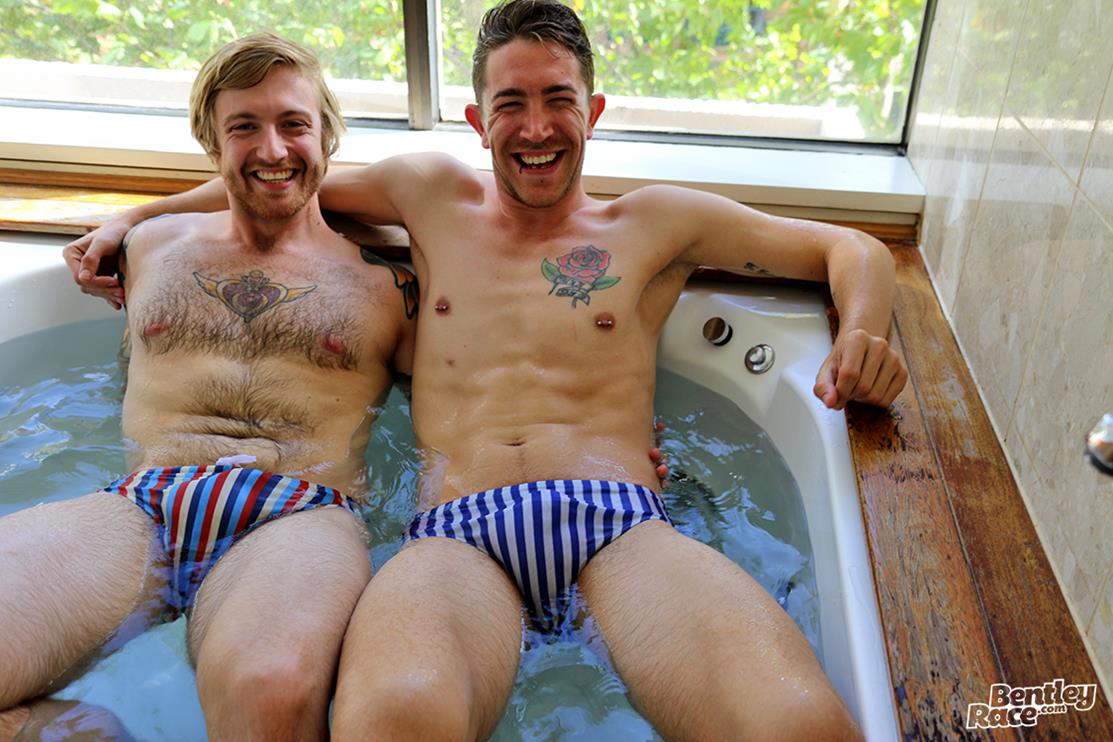 Mates Luc and Damien strip out of their speedos @BENTLEYRACE | Daily Squirt