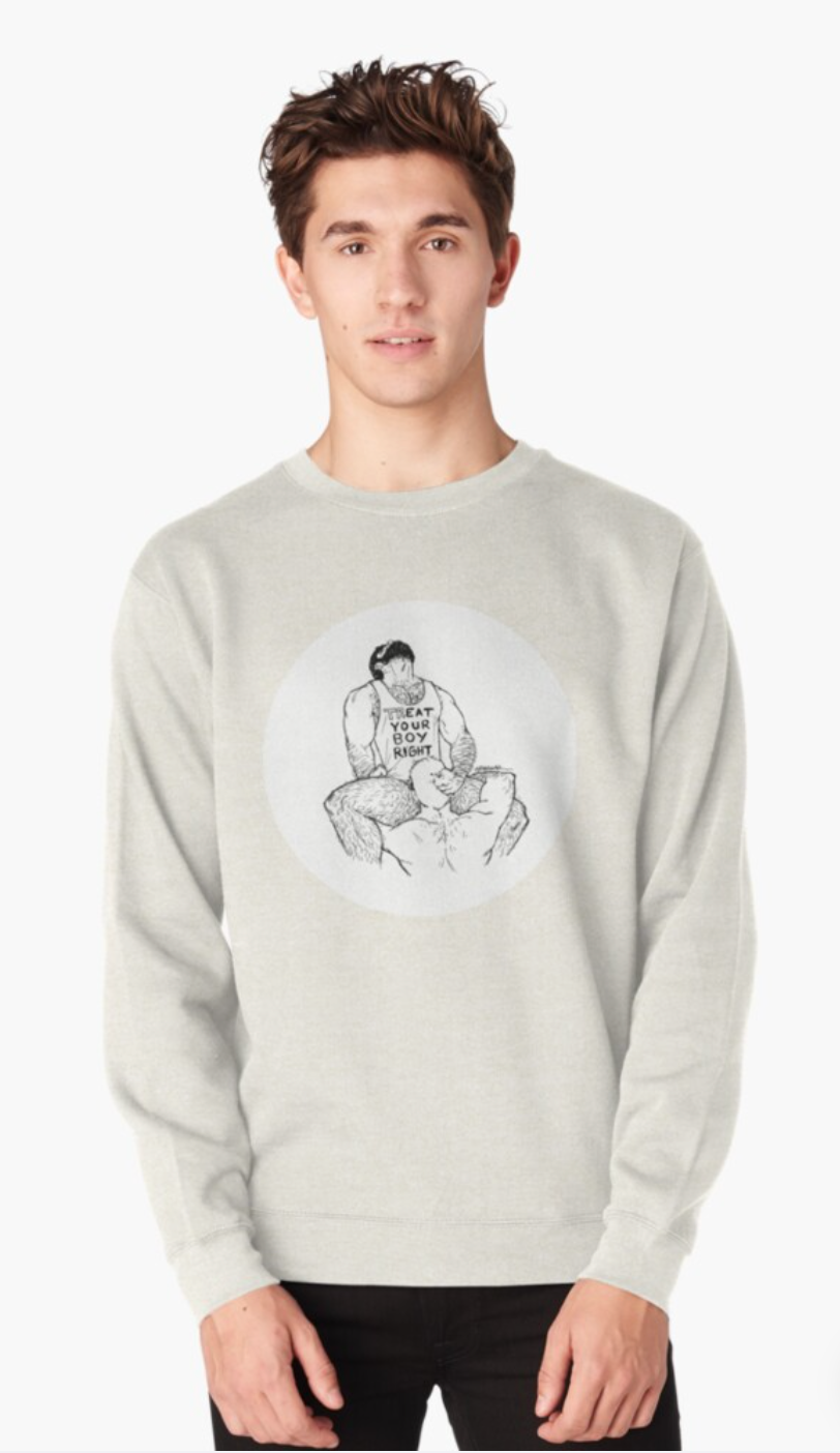 Edgar Murillo sweatshirt with the illustration of a gay daddy getting a blowjob with the tank top treat your boy right