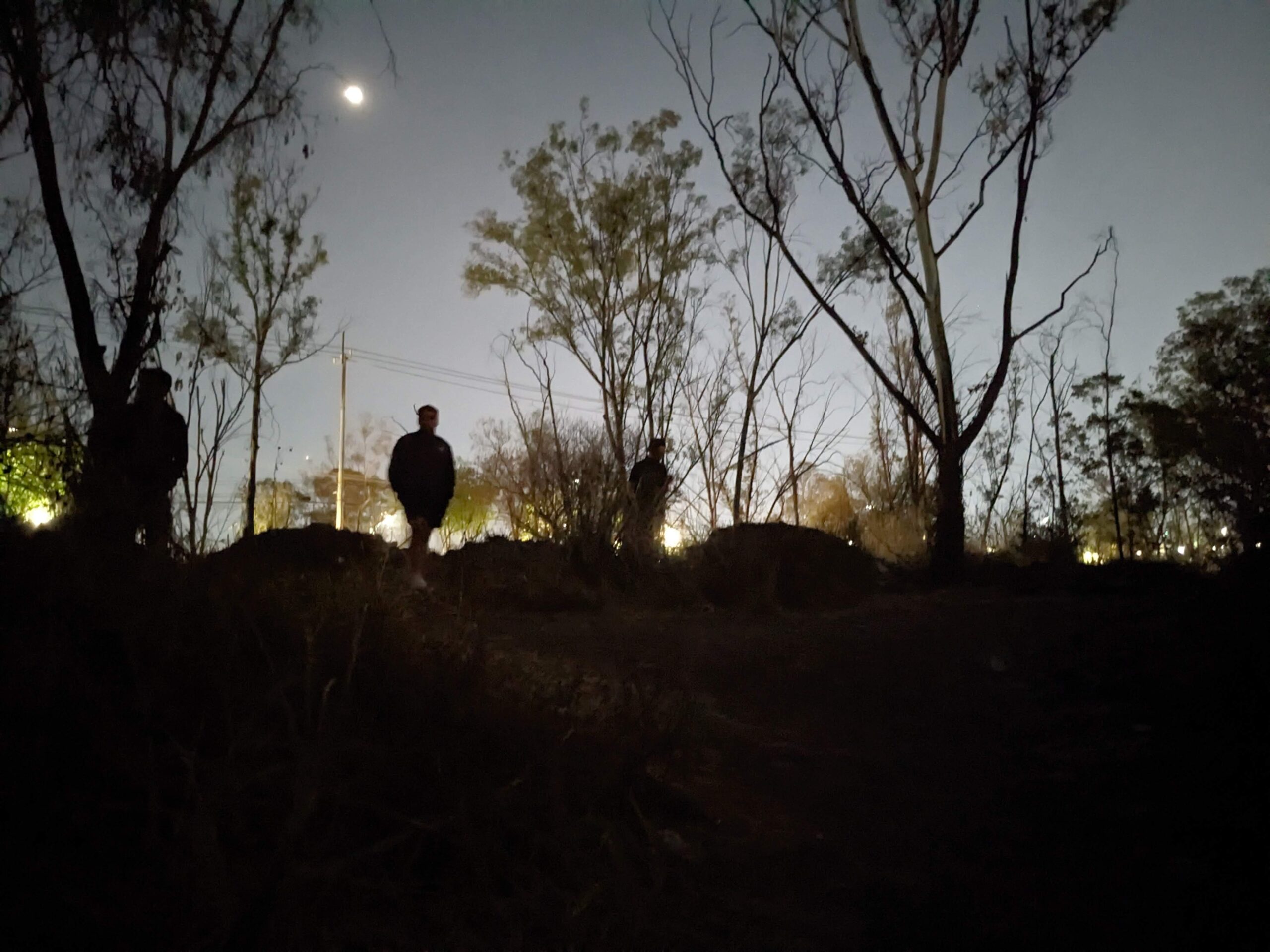 gay males meeting for gay cruising meetup spot camino verde in the forest of mexico city, mexico during the darkness